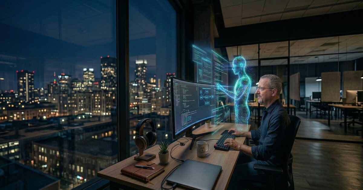Developer working with an AI agent